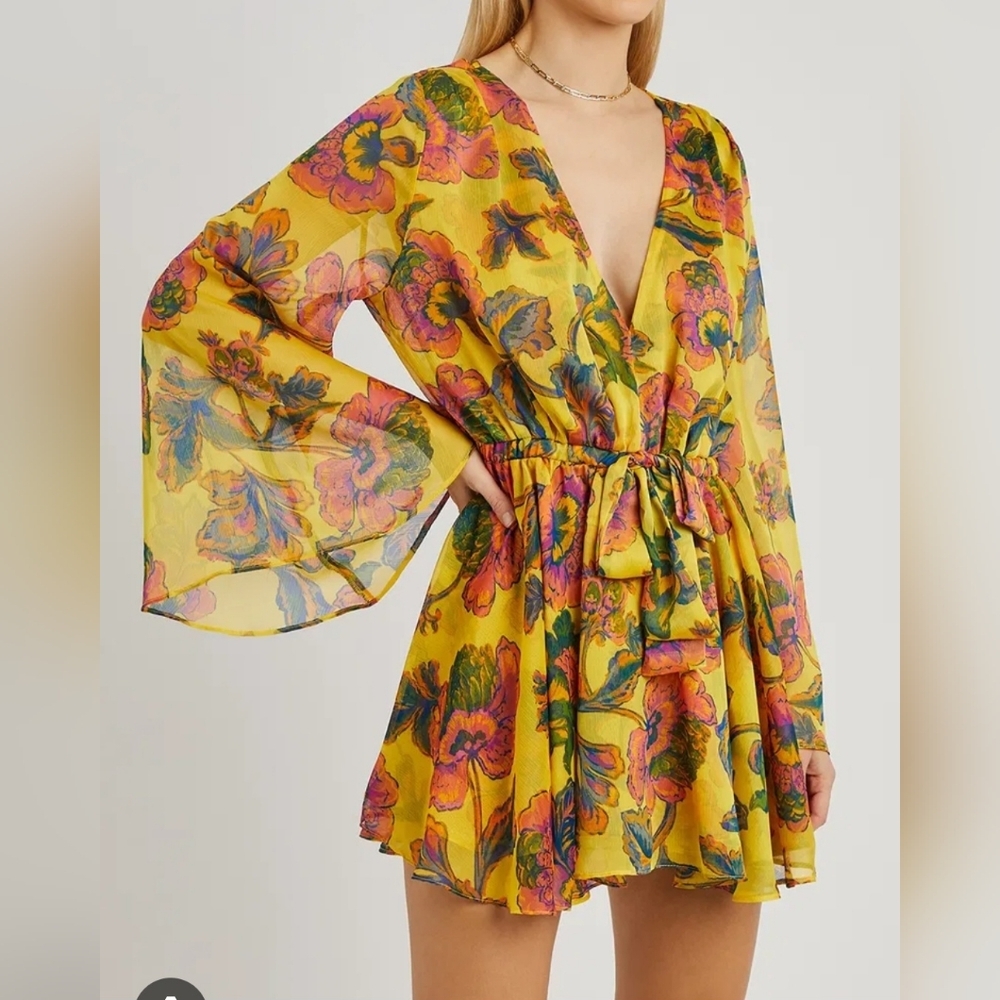 Misa Los Angeles Kaia Chiffon Floral Mini Dress Size XS - Picture 2 of 15